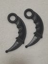 ONE PAIR - Polypropylene Training Karambit Knife with Safe Rounded Tip Black 