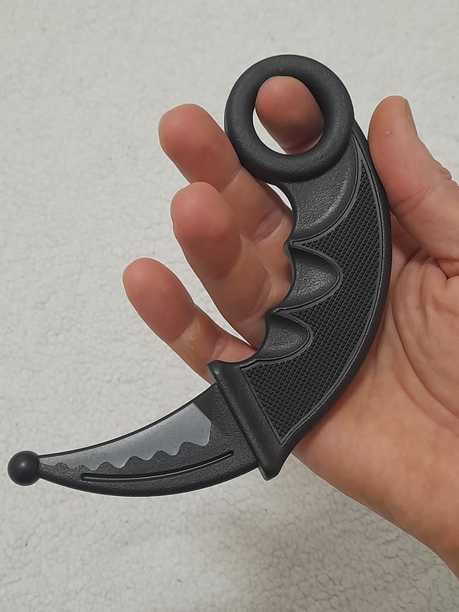 ONE PAIR - Polypropylene Training Karambit Knife with Safe Rounded Tip Black 