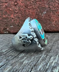 Image 3 of WL&A Handmade Black Jack Thunderbird Signet Ring - Size 9