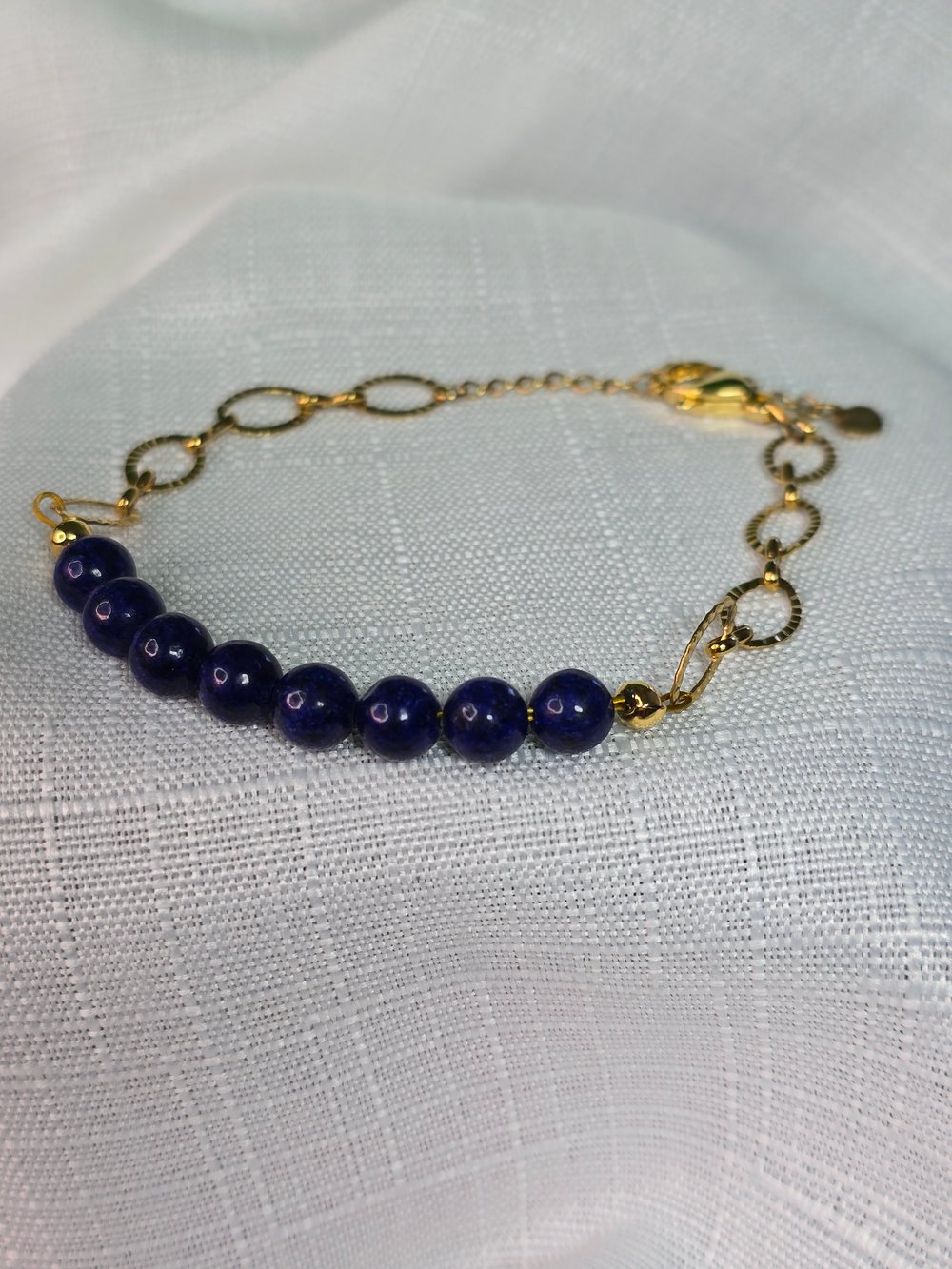 Image of Lapis Lazuli gold bracelet 