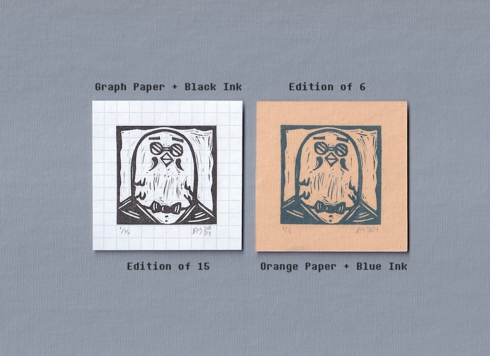 Image of Brewster Linocuts - 3" x 3" 