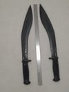 ONE PAIR - Polypropylene Training Kukri Sword Black for Martial Arts