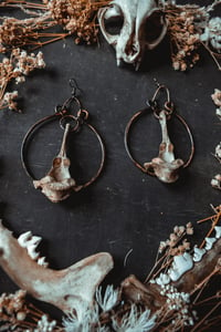 Image 3 of Vertebra Copper Hoop earrings