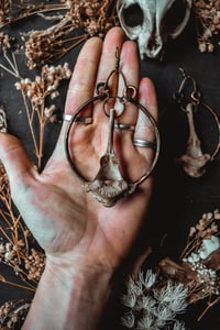 Image 5 of Vertebra Copper Hoop earrings