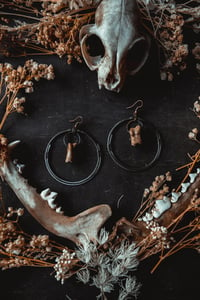 Image 1 of Steel Knuckles simple bone earrings