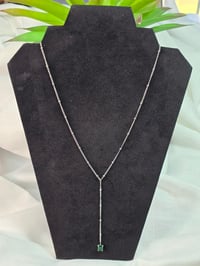 Image 1 of Lariat necklace and Jade stone pendant