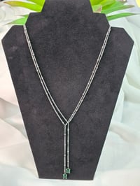 Image 3 of Lariat necklace and Jade stone pendant
