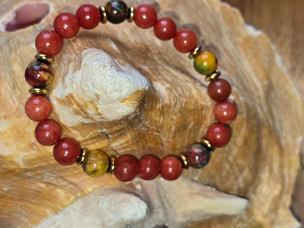 Image of Carnelian Crystal Beaded Bracelet