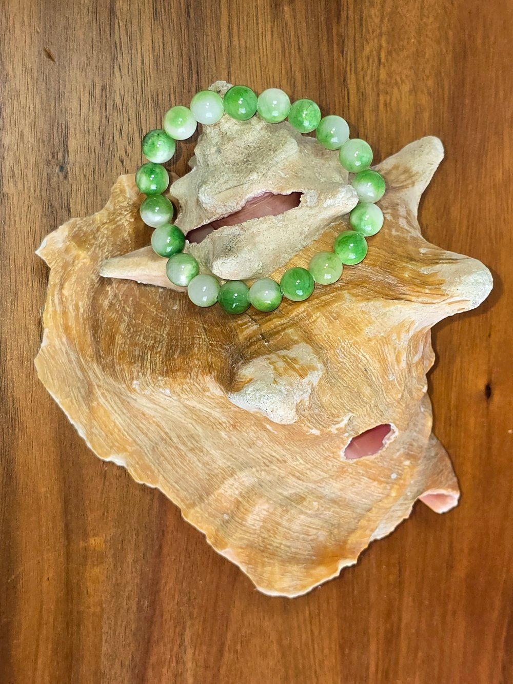 Image of Green Persian Jade stretch bracelet