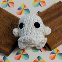 Image 1 of Glow in the Dark Crochet Ghost Keychain