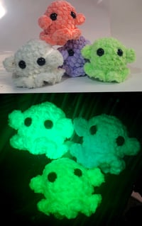 Image 3 of Glow in the Dark Crochet Ghost Keychain