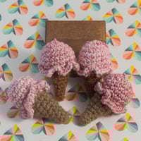 Image 1 of Crochet Ice Cream Keychain