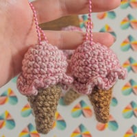 Image 2 of Crochet Ice Cream Keychain