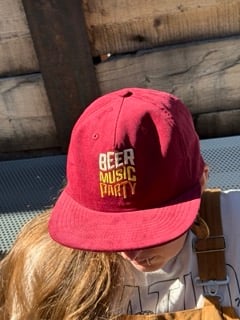 Image of Maroon Beer Music Party Corduroy Hat 