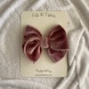 Velvet Dusty Pink Fable Bow