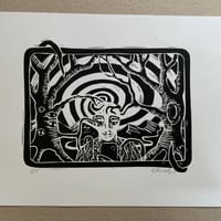 Image 3 of Plugged In ~ Lino print
