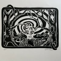 Image 1 of Plugged In ~ Lino print