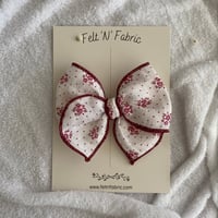 Image 1 of Cranberry Blossom Fable Bow \ Red edge