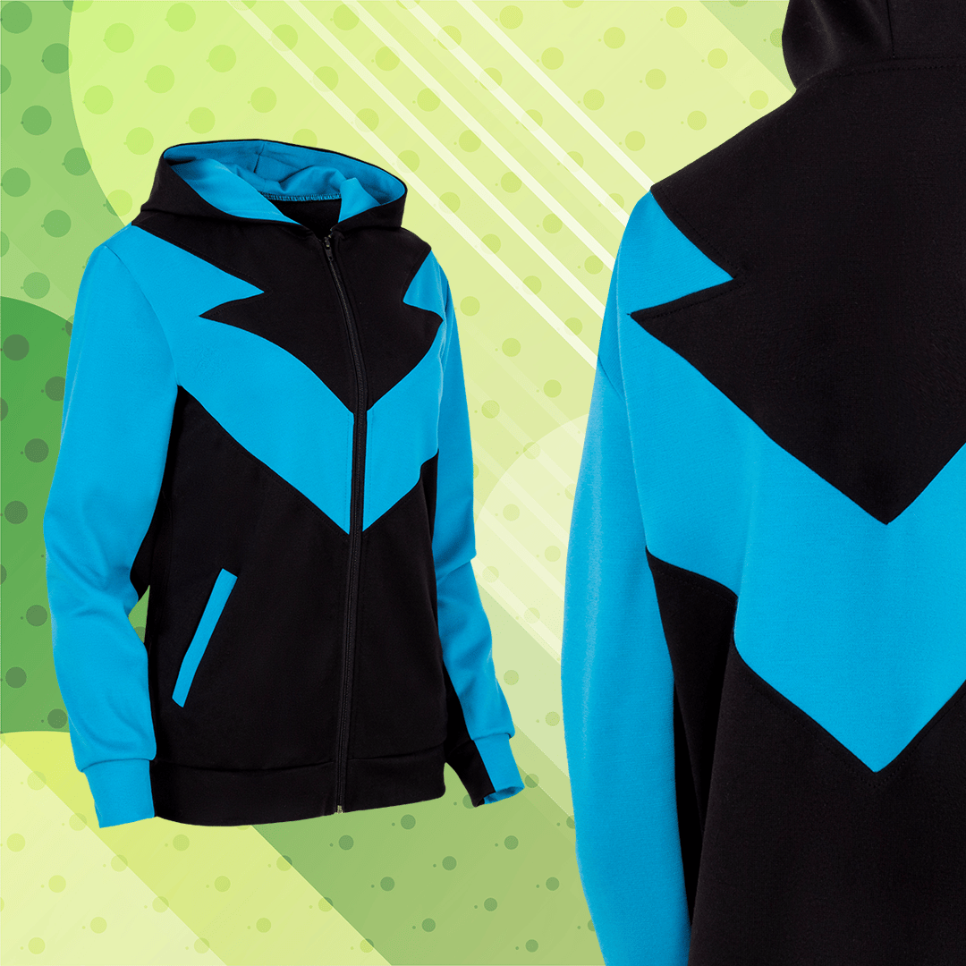 Nightwing Dick Grayson inspired zip up hoodie hooodied