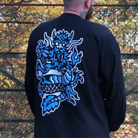 Image 3 of Blue Dragon Long Sleeve T-Shirt Black