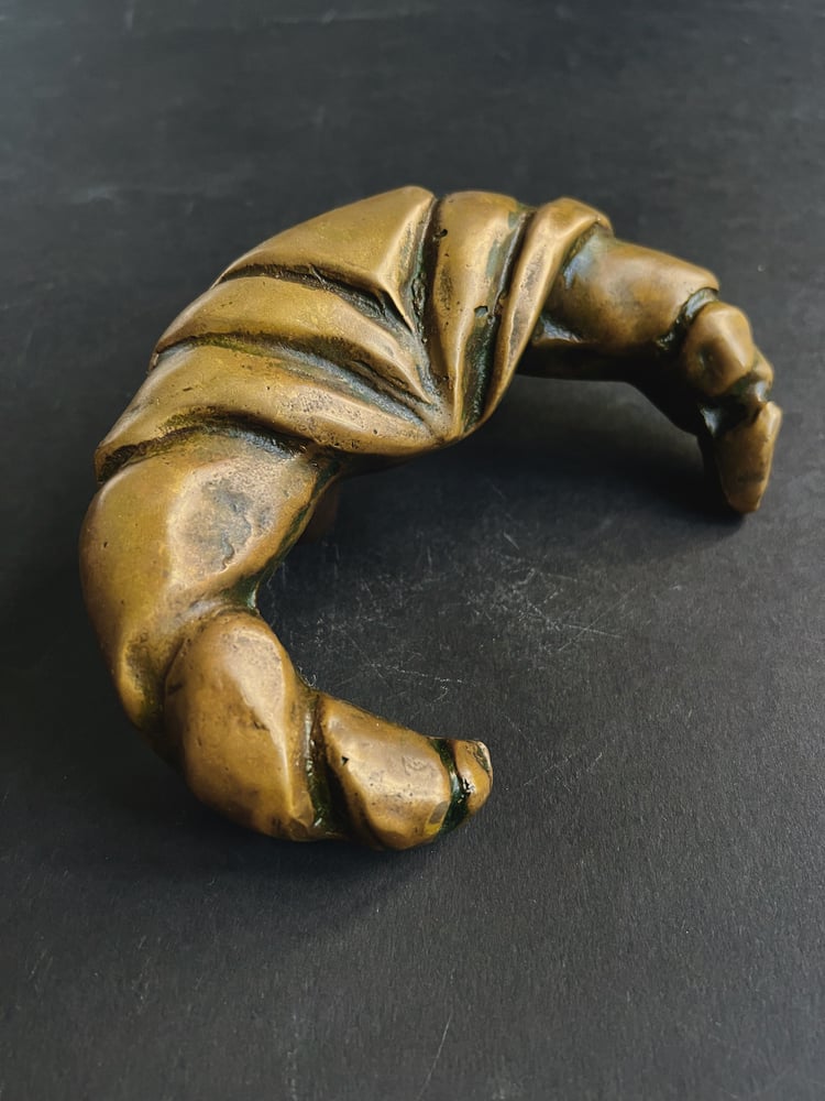 Image of Bronze Door Handle in the Shape of a Croissant (Reserved)