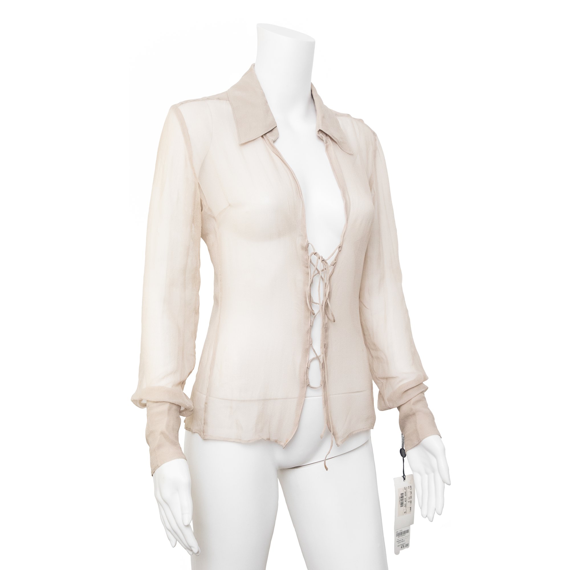 Image of Gucci by Tom Ford 2002 Chiffon Lace Up Shirt