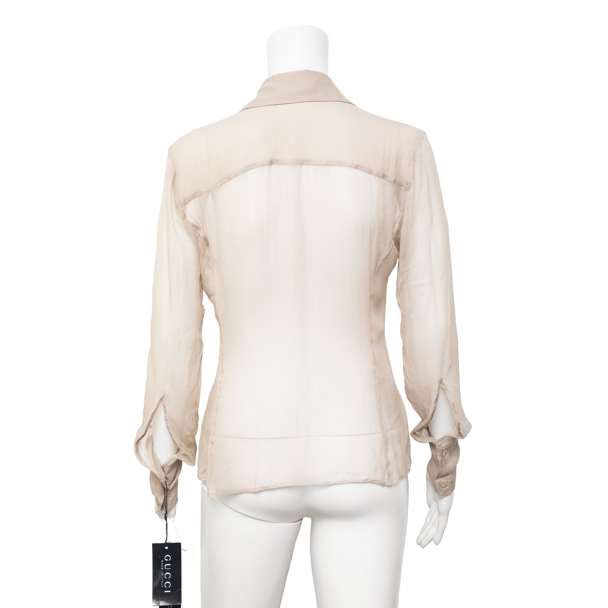 Image of Gucci by Tom Ford 2002 Chiffon Lace Up Shirt