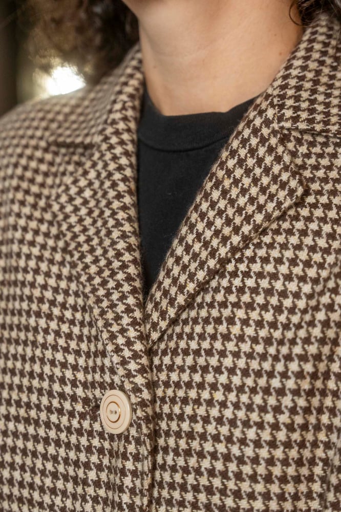 Image of Blazer marrone pied de poule