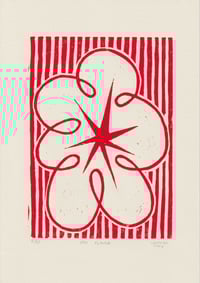 Red Flower - Linocut Print
