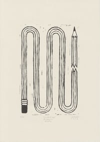 Serpentine Broken Pencil - Linocut Print