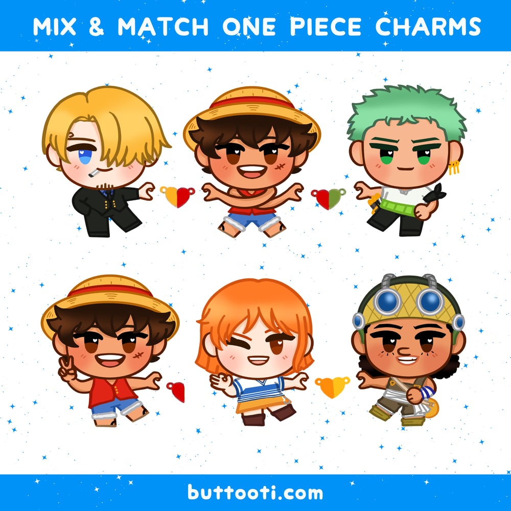 ♡ One Piece Heart Magnet Charms ♡