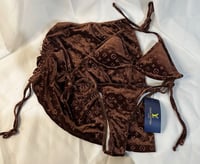 Image 1 of Lou 3 Piece Velour Bikini Set