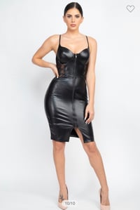 Image 1 of Breakin' All The Rules Leather & Lace Bodycon