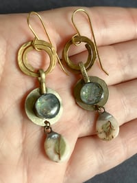 Image 3 of Opal resin earrings (leaves)