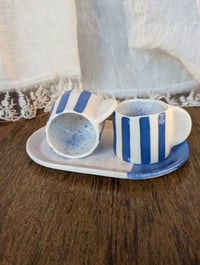 Image 2 of Ensemble 2 tasses Expresso et Plateau Bleu