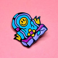 Image 2 of Happy Grave Enamel Pin Badge