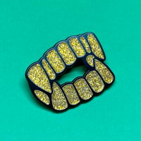 Image 2 of Glitter Fangs Enamel Pin Badge