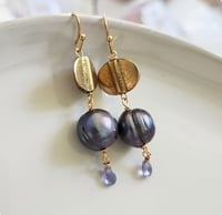 Image 4 of Pearls + Lavender Earrings