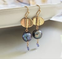 Image 1 of Pearls + Lavender Earrings