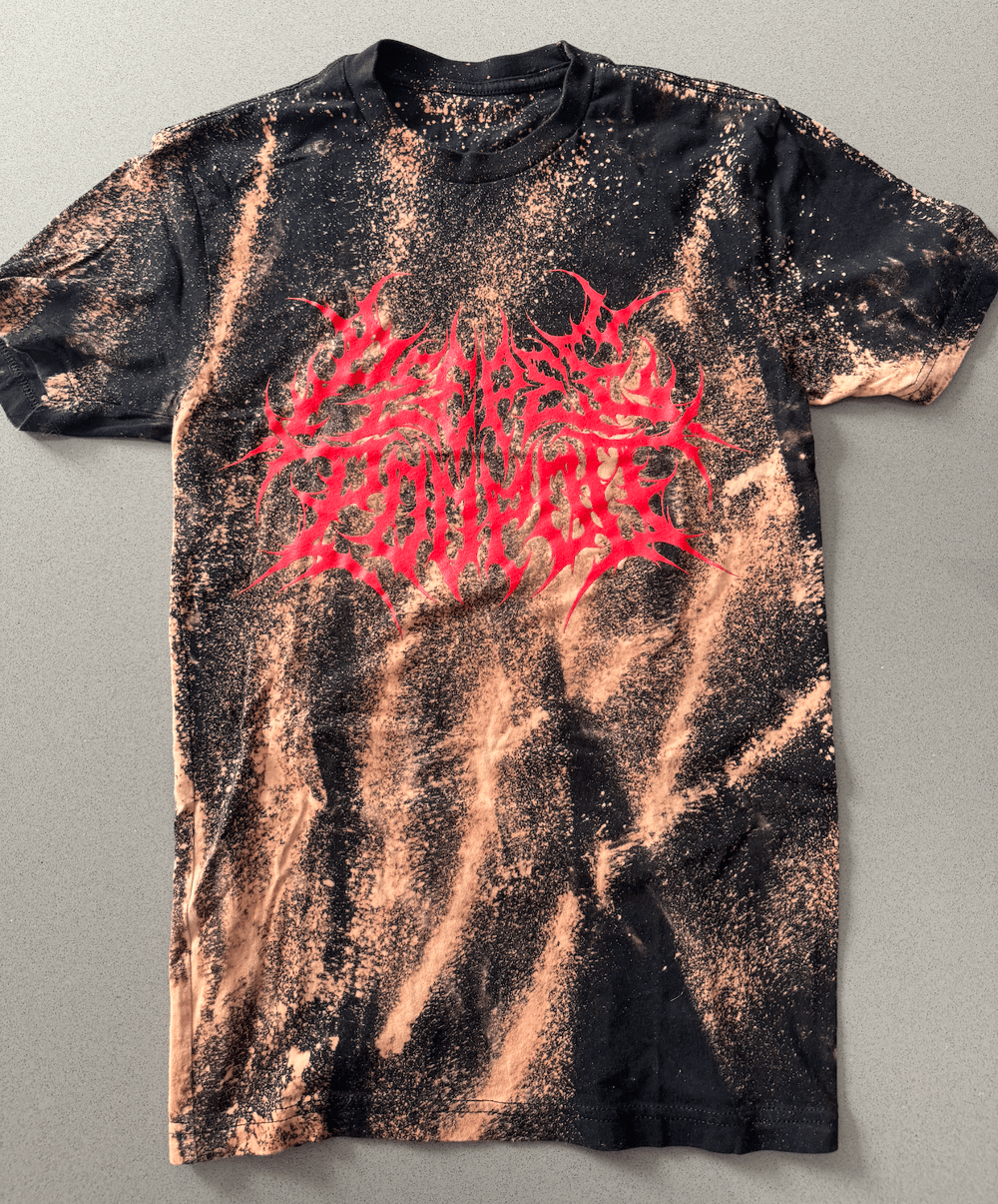 Image of ❤️🧪🖤LAST ONE🖤🧪❤️ Red Acid Washed Black Tee