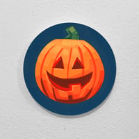 Jack o Lantern - Original Painting, 6" Round