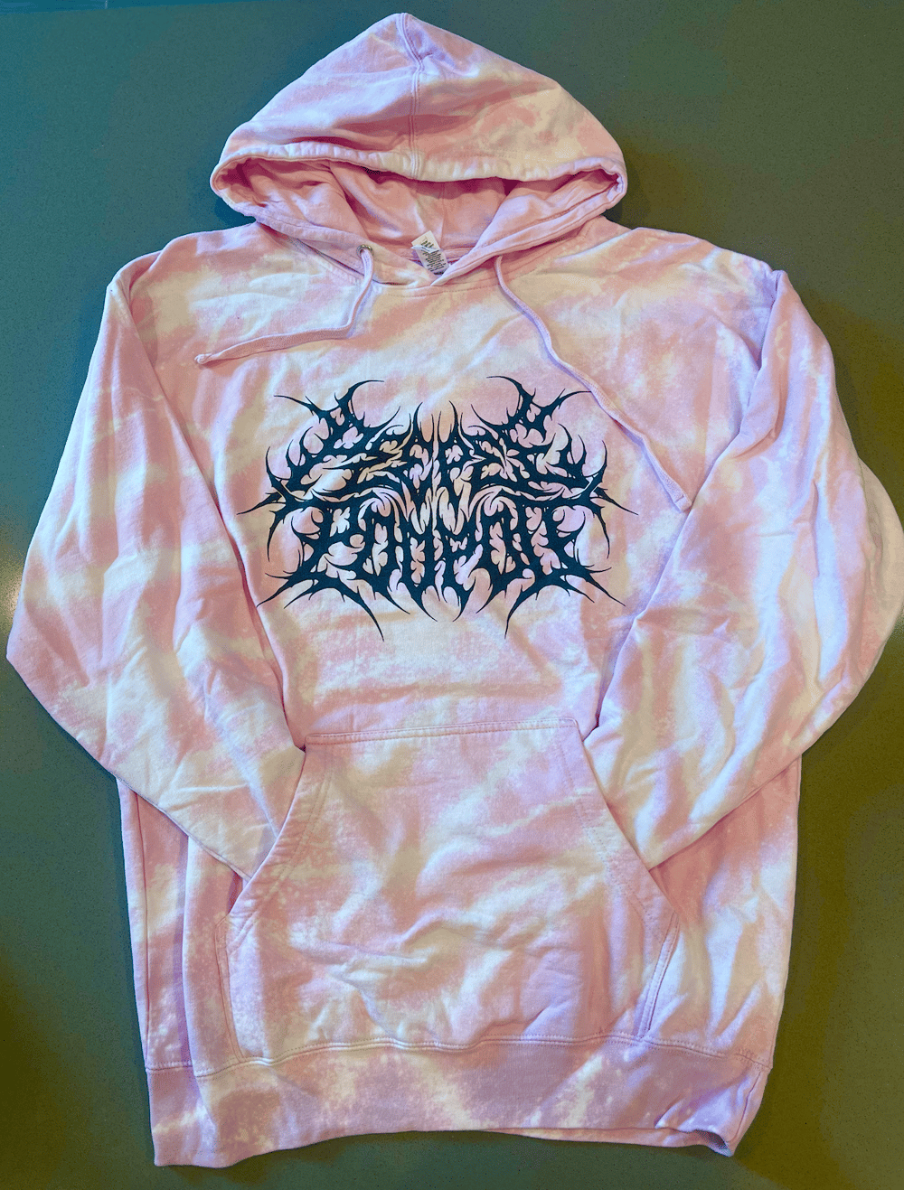 Image of 🩷🧪🤍OVERSTOCK🤍🧪🩷 Acid Tie-Dyed Pink PeePee PooPoo Hoodie