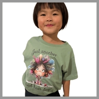 Image 2 of  Bad Hair Day Tee - Kids Youth Teen Girls Green and Blue Funny Wild Hairstyle T-shirt