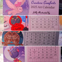 Image 1 of 2025 Fully Illustrated "Creature Comforts" Desk Calendar