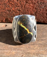 Image 2 of WL&A Handmade Black Jack Ribbon Arrowhead Signet Ring - Size 12