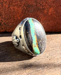 Image 1 of WL&A Handmade Black Jack Thunderbird Signet Ring #2 - Size 10