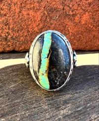 Image 2 of WL&A Handmade Black Jack Thunderbird Signet Ring #2 - Size 10