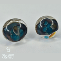 Image 3 of Fused Glass Stud Earrings - round