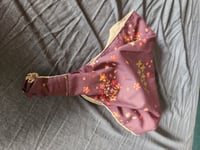 Image 6 of Organic Cotton Reversible Headcovering -Plum floral  