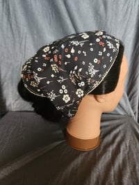 Image 2 of Organic Cotton Reversible Headcovering- Black Meadow 